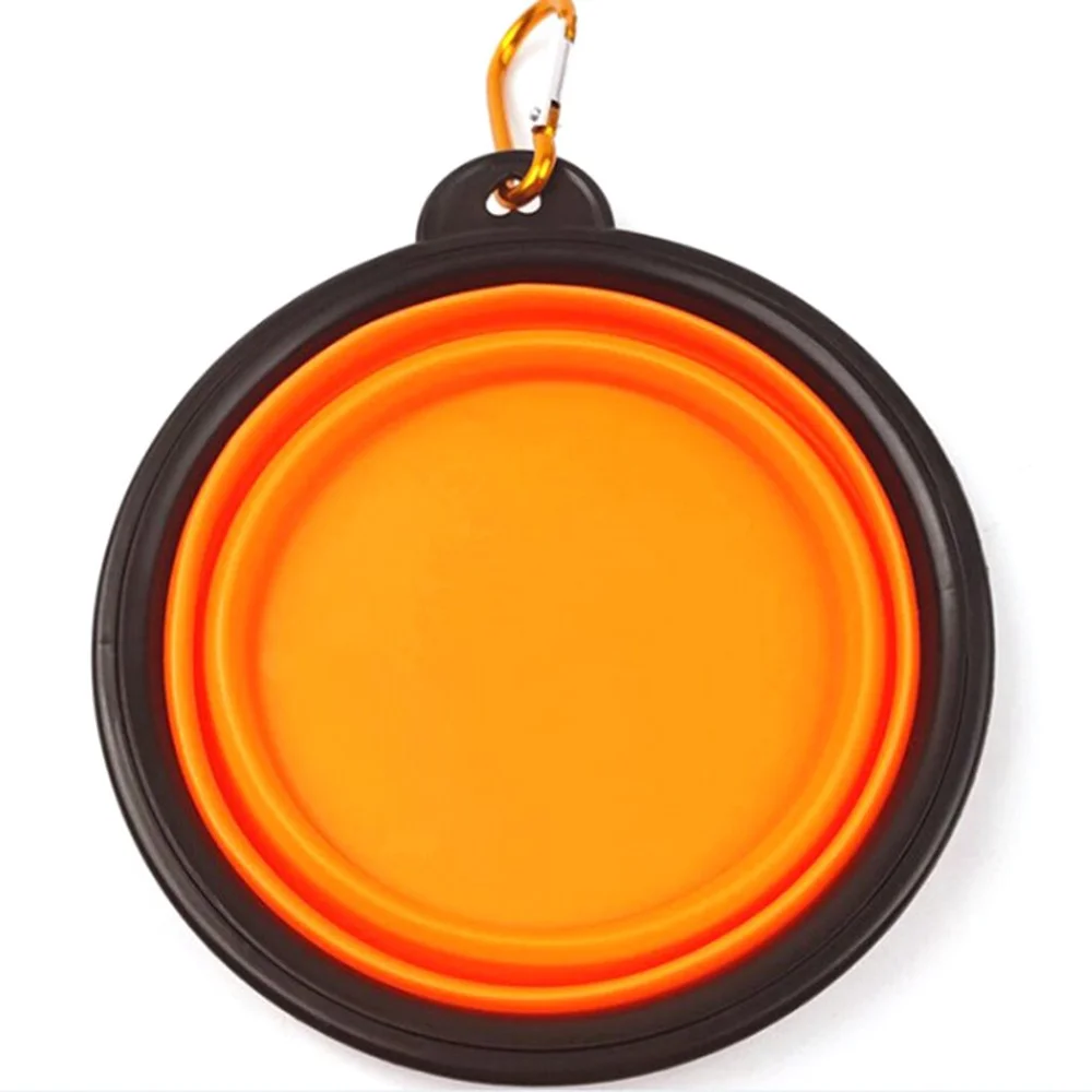 orange Домашнее животное силиконовый Складная миска для собаки миска для кошки для путешествий портативный сопровождающих чаши маленькая собачка Тедди миска для собак - Цвет: orange