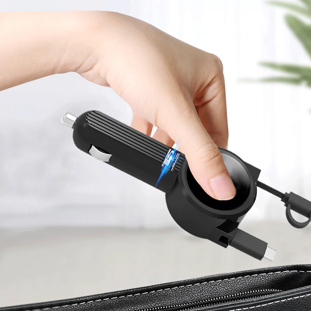 USB зарядное устройство аксессуары для телефонов Быстрая зарядка портативный автомобильный адаптер для зарядки Выдвижной Micro-USB Lightning type-C зарядный кабель