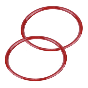 

2Pcs Car Red Door Speaker Decoration Ring Trim Cover Fit For Ford Mustang 2015 2016 2017 2018 2019