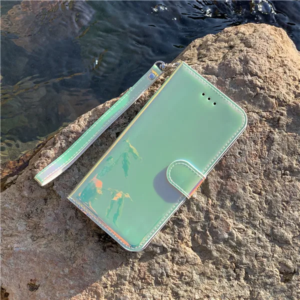 Mint Green Зеркальный лазерный кожаный флип-чехол чехлы на для Xiaomi-Redmi-note-8-Pro Сяоми ксиоми Редми Ноут 8 про Редми 8 8a держатель для карт кошелек Подставка чехол для Xiaomi Redmi8 Redmi 8 A note 8 Pro - Цвет: Mint Green