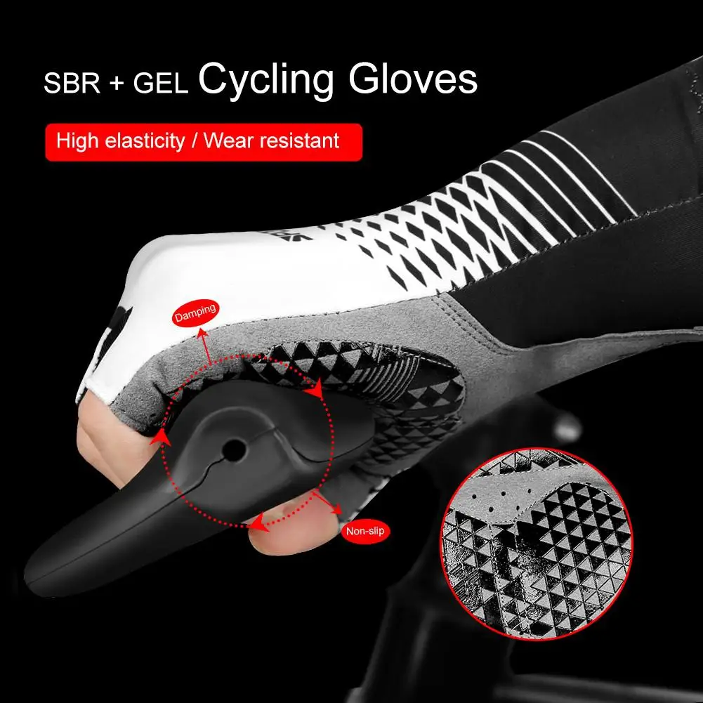 Men Cycling Gloves Breathable Sweat Absorption Non-slip Half Finger Fitness Weightlifting Gloves GEL MTB Bicycle Riding Gloves 3