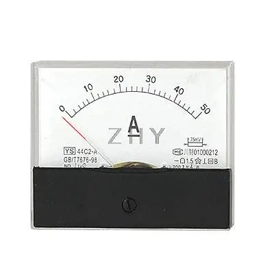 

Analog DC 50A Current Rectangle Panel Meter Gauge 44C2