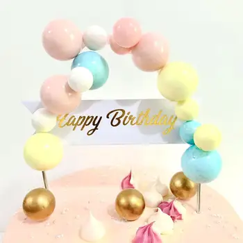 

Colorful Happy Birthday Ball Arch Cake Topper Happy Birthday Party Decor Kids Cake Decor Happy Children's Day Cake Decor