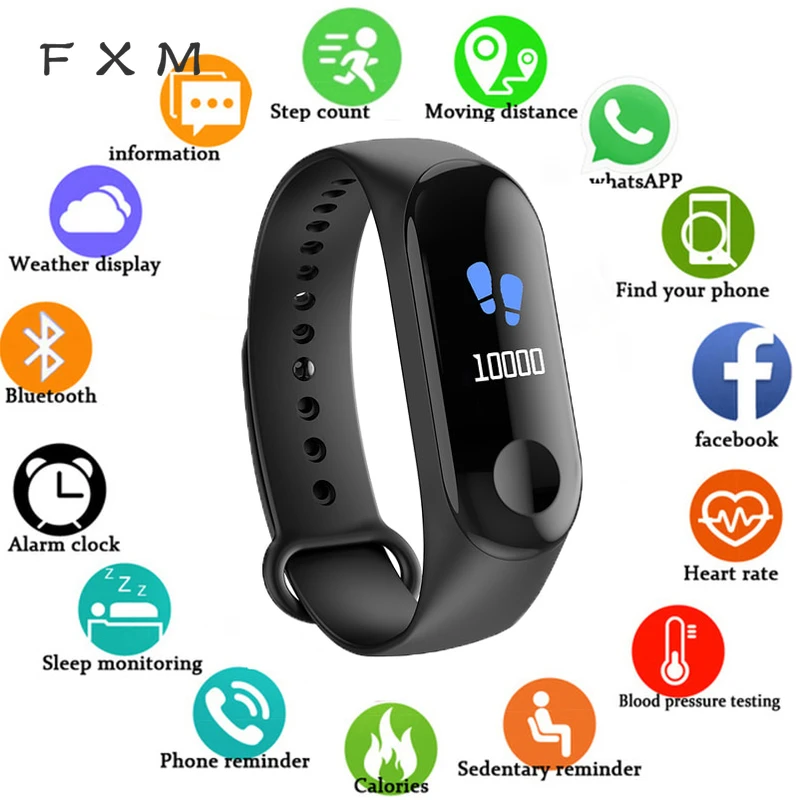 

M3 Sport Bracelet Smart Watch Child Kid Watches For Girl Boy Electronic LED Digital Wristwatch Wrist Fitness Women Men Bracelet