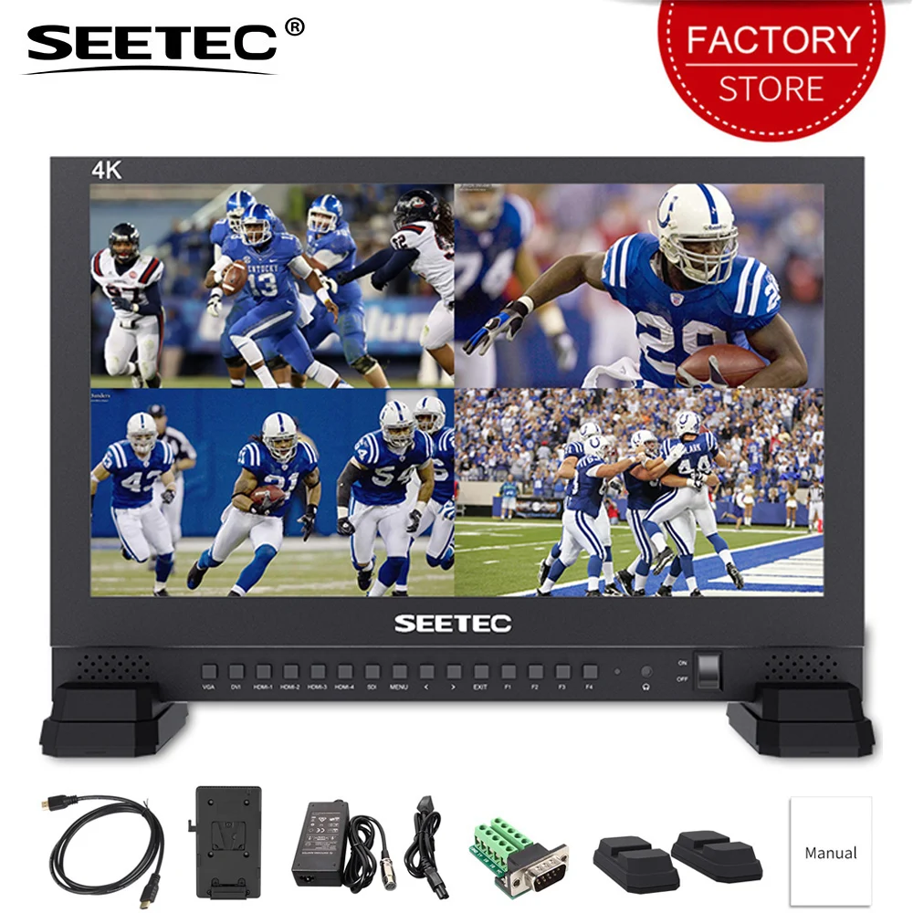 SEETEC 17 3 &quot4K173 9HSD 4K вещательный монитор ips UHD 3840x2160 4xhdmi Quad Разделенный экран SDI