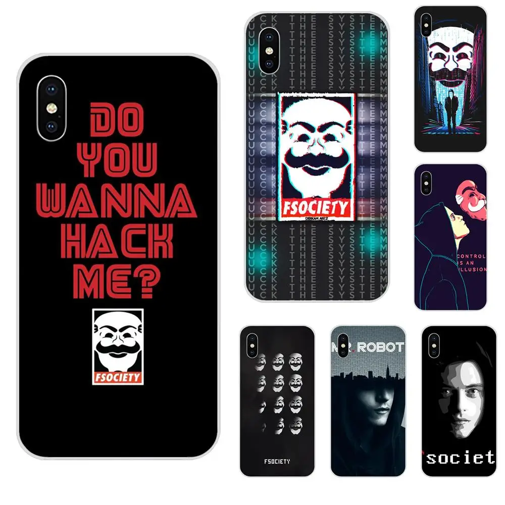 Mr Robot для Xiao mi 3 4 4C 4i 5 5s 5X6 6X8 SE Pro Lite A1 Max x 2 Note Мягкий силиконовый прозрачный дизайн из