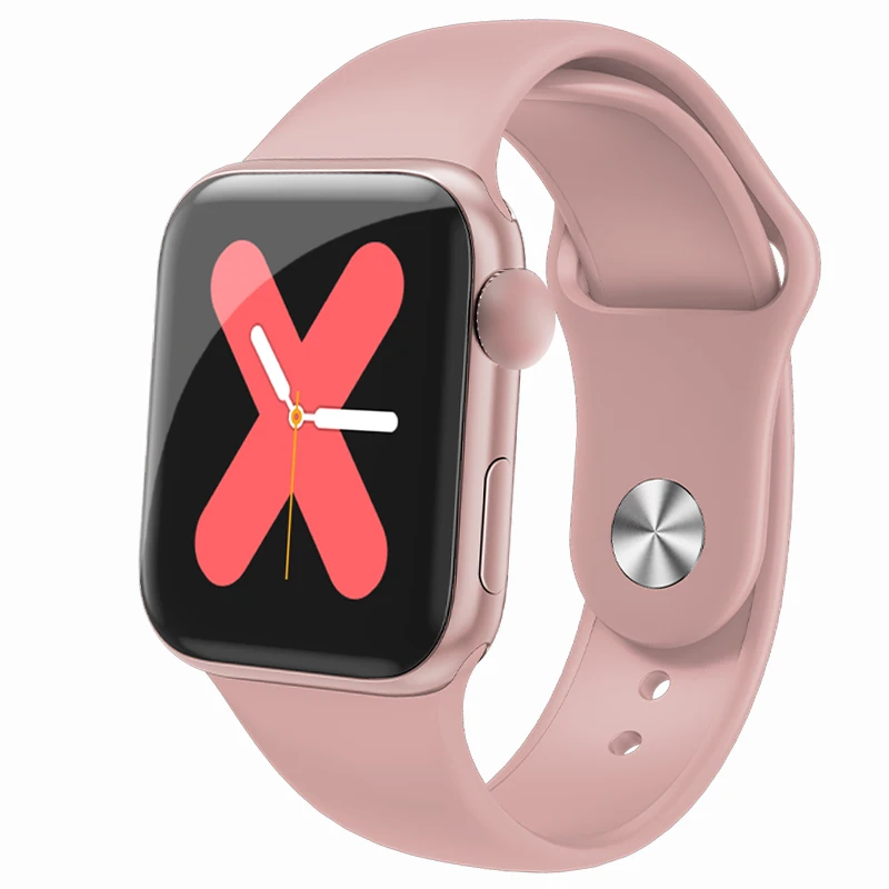 Умные часы серии W58, наручные часы с Bluetooth для Apple, IOS, Iphone, Android, Xiaomi, спортивные Смарт-часы, фитнес-трекер(красная кнопка - Цвет: Pink