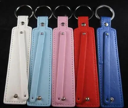 

20pcs/lot 30x150mm PU Leather Name Keychain With 8mm Slide Bar Fit For 8mm DIY Slide Letters charms Key Chains