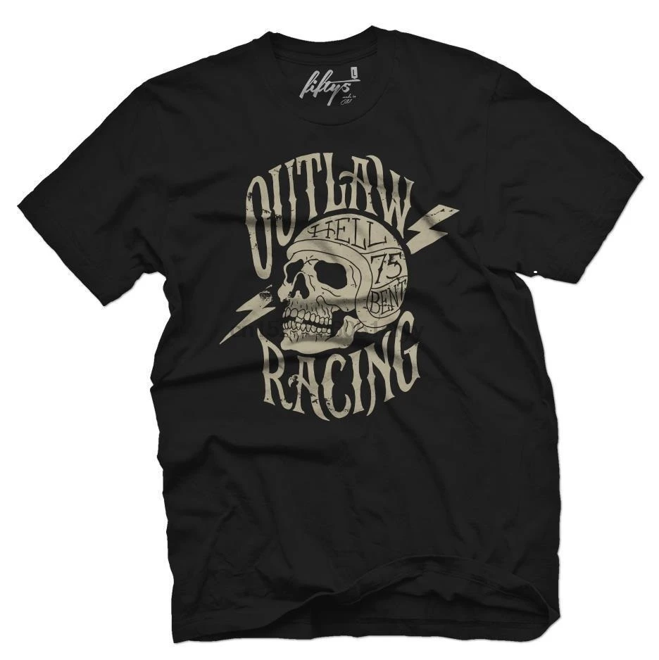 Модная летняя прямая Мужская футболка из 100% хлопка Outlaw Racs |