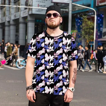 

Plus size short sleeve t-shirts for men's Full flower base shirt silkworm ice silk quick-drying clothing batch