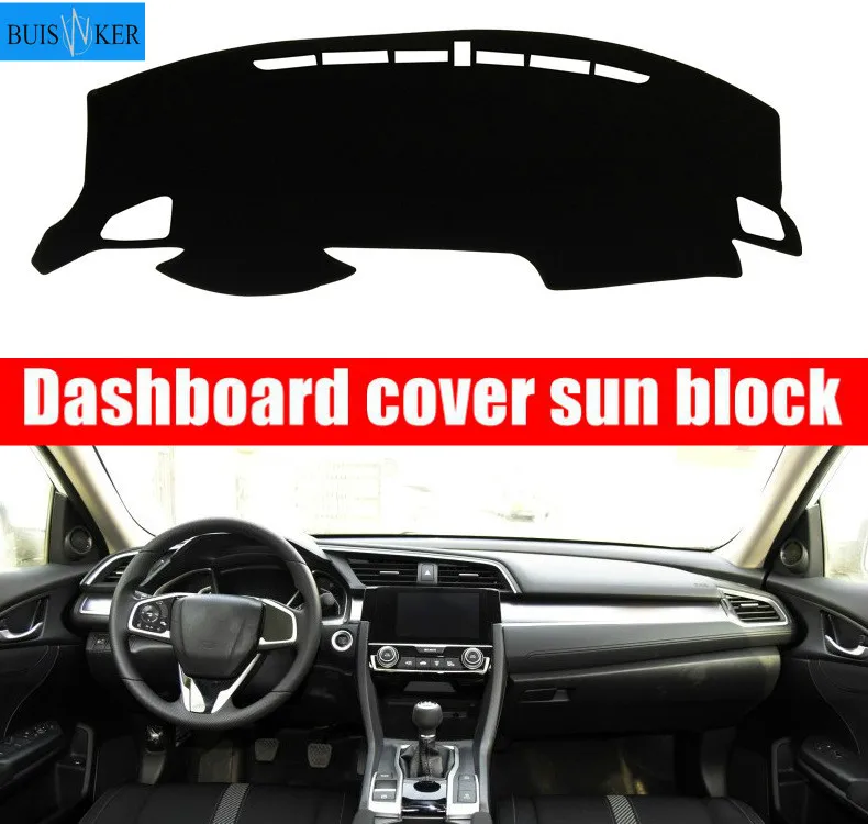 

Car Dashboard Cover Mat Pad Dashmat Dash Interior Sun Shade Instrument Protect Carpet Accessories For Honda Civic 2016 2017 2018