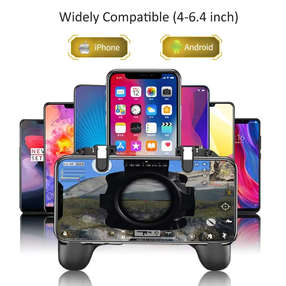  Mobile Phone Game Controller L1R1 Sensitive Shoot and Aim Trigger Buttons for PUBG/Knives Out/Rules