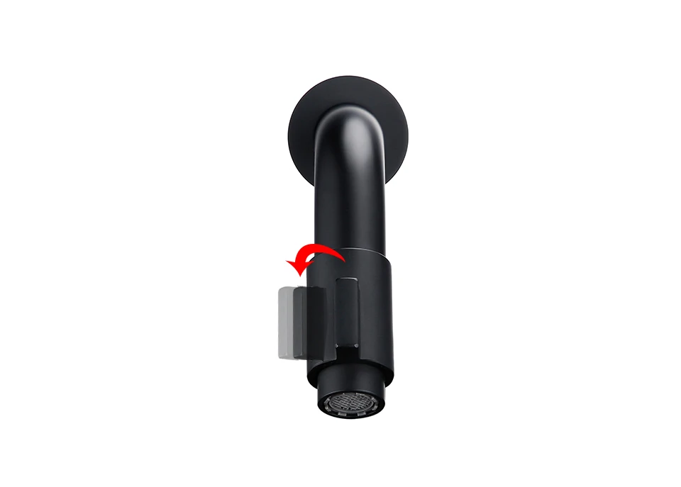 Bagnolux Solide Messing Wand Montiert Matte Schwarz Farbe Becken Wasserhahn Bad Zubehör Kaltem Wasser Einzigen Handgriff Runde wasserhähne – Detail 9