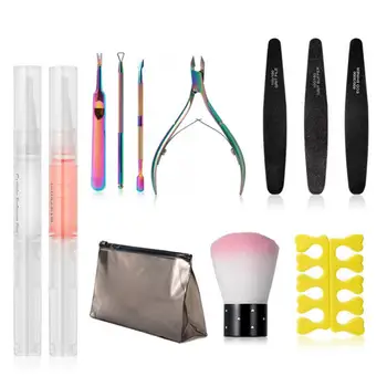 

Manicure Manicure Tool Set Dead Skin Fork Scissors Nail File Dust Brush Nail Trimming Tool Acrylic Nail Kit
