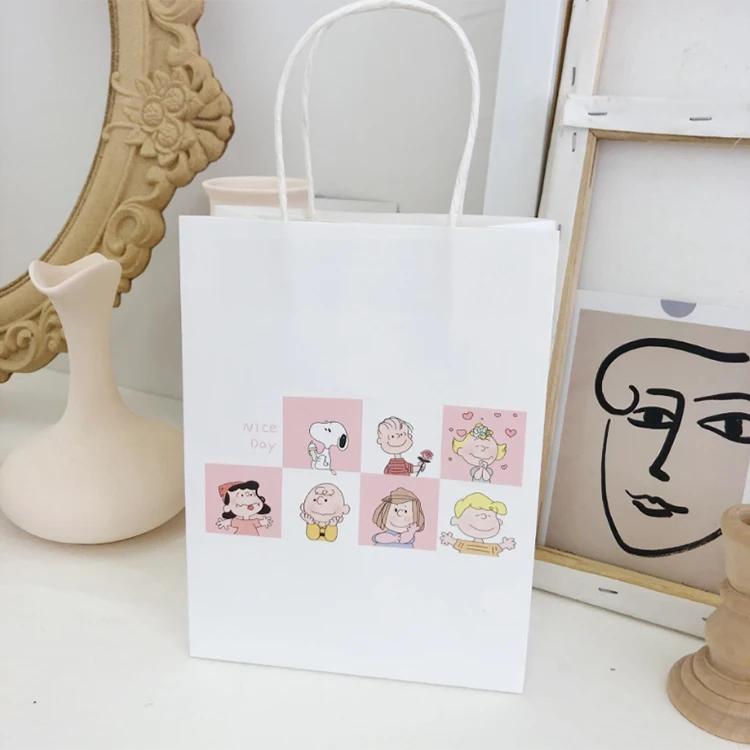 3 шт. простые милые друзья крафт-бумажный мешок подарочная сумка Подарочная упаковка сумка белые вечерние сумки