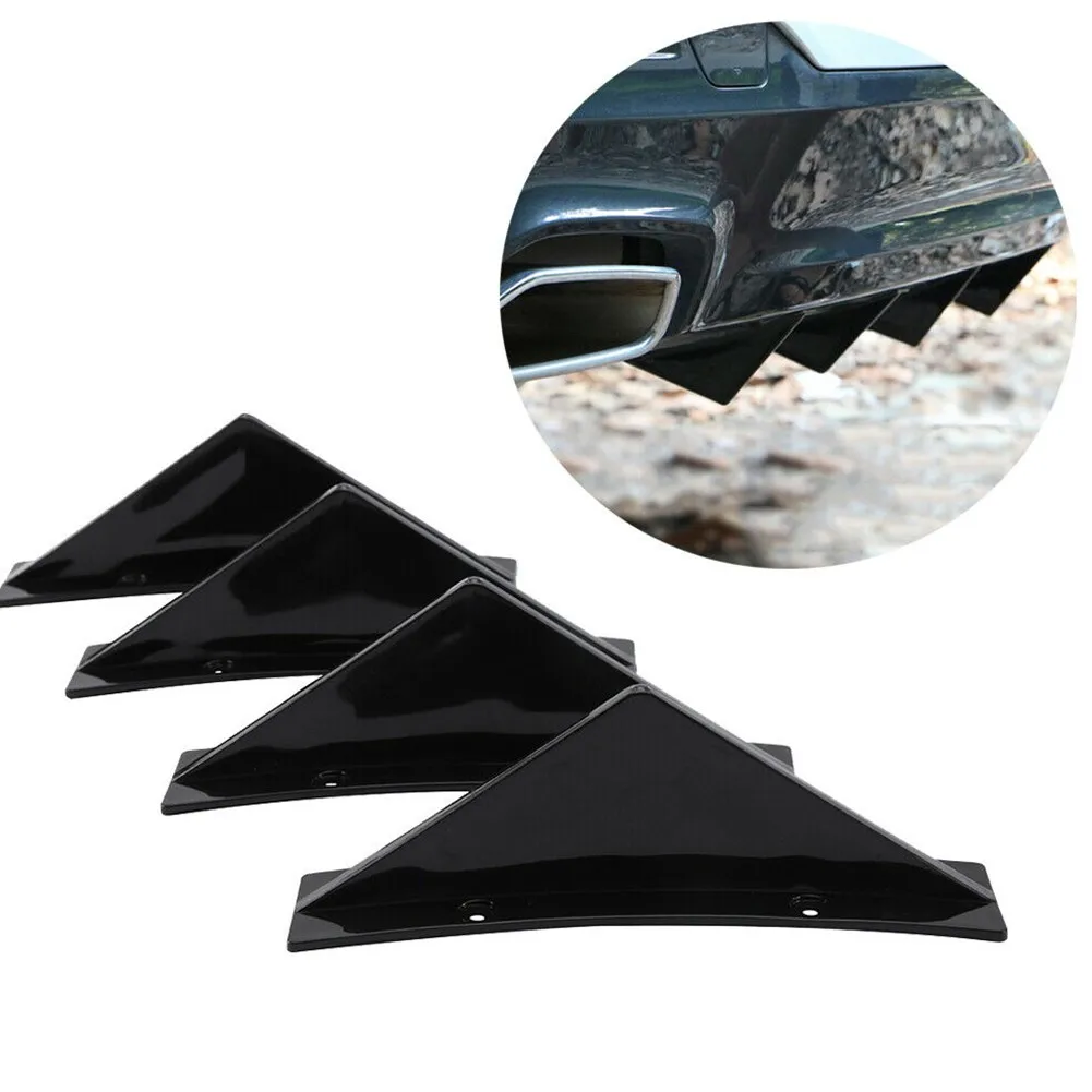 Car Rear Bumper Lip Diffuser Fin Trim Gloss Black Car Rear Bumper Car Back  Spoiler Car-Styling ABS Plastic For 300