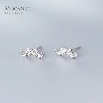 

Mocanie Shining Zircon Lovely Eight Shape Beard Sterling Silver 925 Creativity Stud Earring for Women Korea Style Fine Jewelry