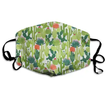 

Cactus Succulents Mouth Face Mask, Cute Anti Dust Face Mask Cover Mouth for Adults and Teens