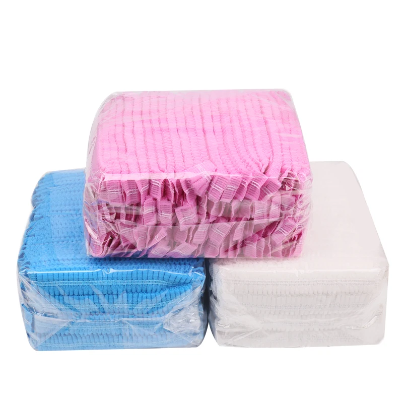 10pcs Non-woven Disposable Shower Caps Dust Hat Women Men Bath Caps For Spa Beauty Salon Bathroom Bonnets Hotel Accessories 2