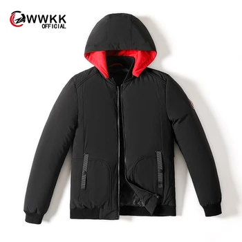 

WWKK Top Quality White Duck Down Jacket Men Thick Winter 2020 NEW Hat Detached Warm Parka Waterproof Windproof -30 degrees