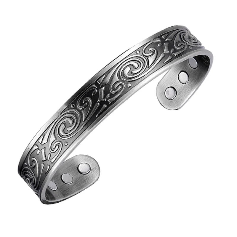

OKtrendy Magnetic Cuff Bracelet Arthritis Health Energy Wristband Bangle Homme Vintage Adjustable Cuff Wide Jewelry