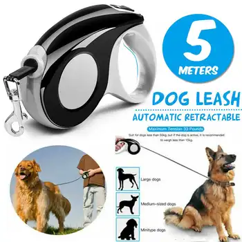 

5M Long Strong Pet Leash For Large Dogs Durable Nylon Retractable Big Dog Walking Leash Leads Automatic Extending Dog Leash Rope