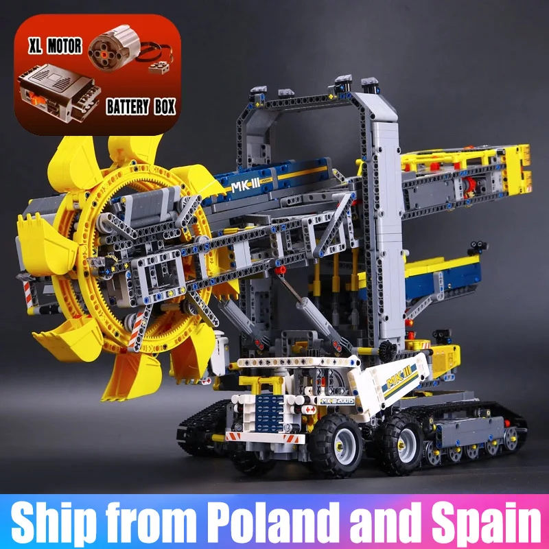 

20015 Technic series bucket wheel excavator electric car Model building blocks Compatible with Legoingly 42055 Bricks Toys Gift
