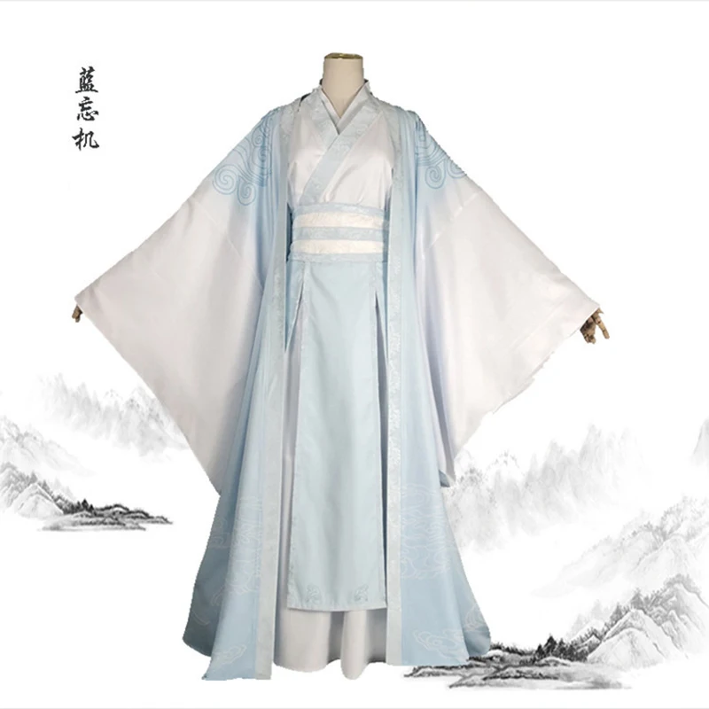 Lan Wangji Wei Wuxian Lan Wangji костюм для косплея Yiling Grandmaster Of Demonic Mo Dao Zu Shi костюм флейта парик кукла аниме косплей костюм - Цвет: Lan Wangji