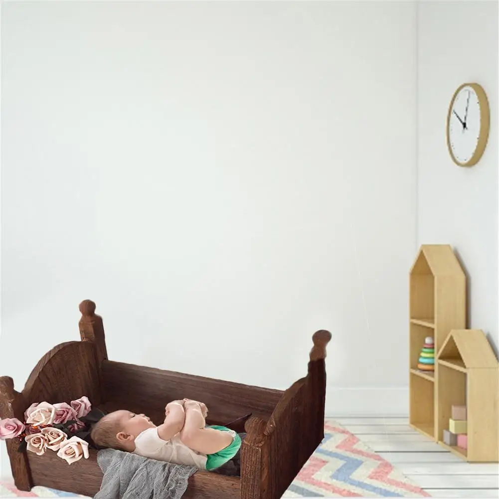 Детская маленькая фотография кровать фотостудия реквизит для фотосъемки новорожденных Маленькая кроватка из дерева для маленьких мальчиков и девочек постельные принадлежности