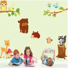 Три поколения съемная детская мультяшная Наклейка на стену Детская школьная наклейка живопись Zoo JM7217