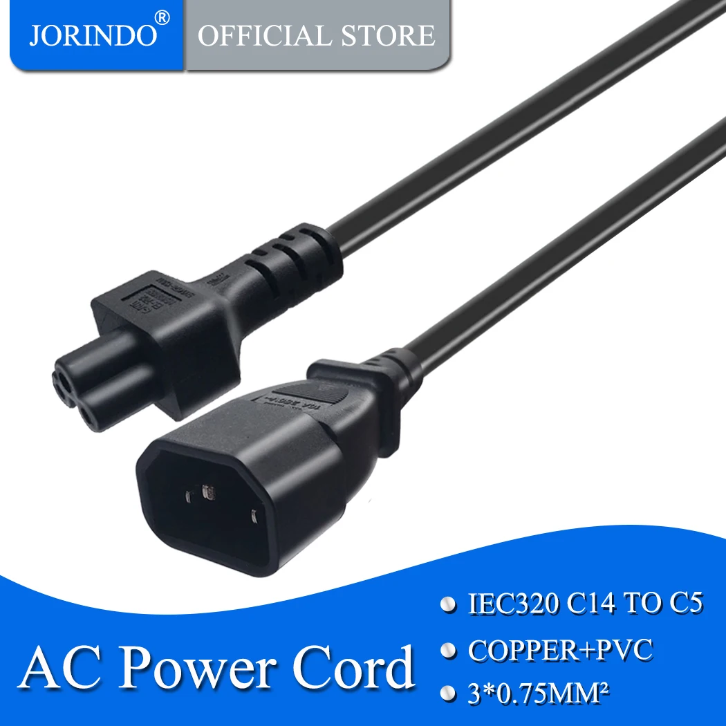 Jorinдо 0 6 м/футов IEC320 C14 к C5 AC power crod адаптер кабеля подключение Φ 2.5A/10A | Электроника