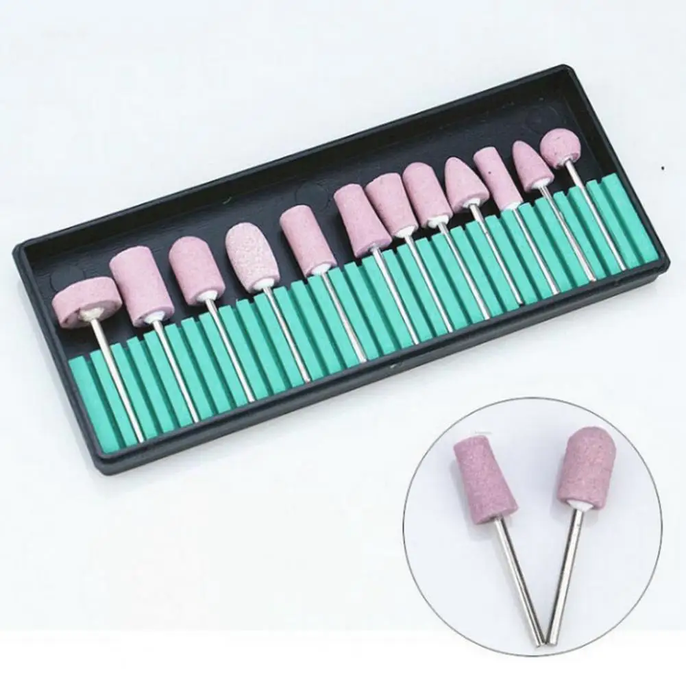 12Pcs/Set Nail Drill Bit High Strength Sandblasting Quartz Manicure