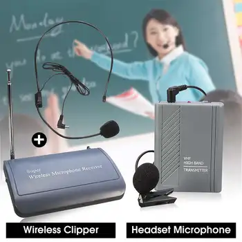 

LEORY Wireless Meeting Teaching Clip-on Headset Lavalier Microphone MIC VHF Audio Loudspeaker Transmitter Receiver low noise