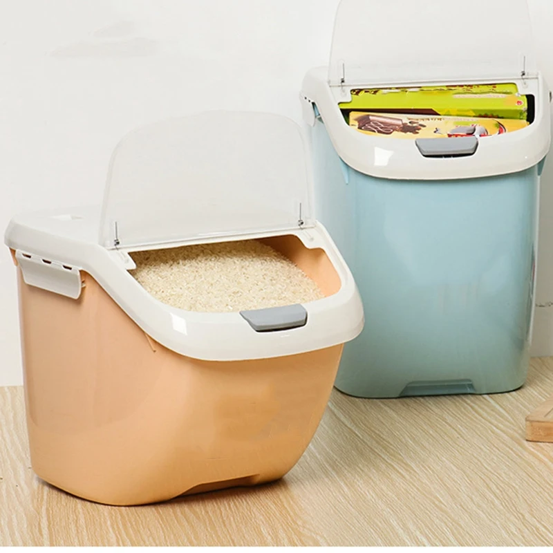 Rice Storage Box Sealed Moisture-Proof Large Capacity Grain Flour Container Kitchen Flip Cover Organize |