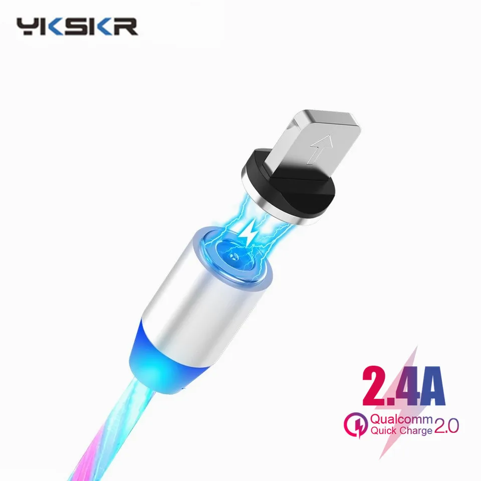 

Magnetic Cable Glow Flowing Micro USB Type C Cable Fast Charging Cord For Android Phone LED Charger Cable For iphone 11 X Xs Max