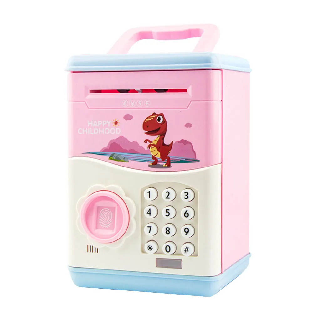 Pink A3 Умная Электронная Копилка ATM пароль копилка для монет коробка Банкомат банковский сейф Автоматический депозит банкнота подарок - Цвет: Pink A3