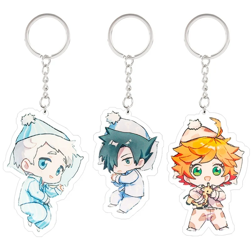 Брелок с аниме обетованный нетленд Yakusoku No Neverland двусторонний акриловый кулон