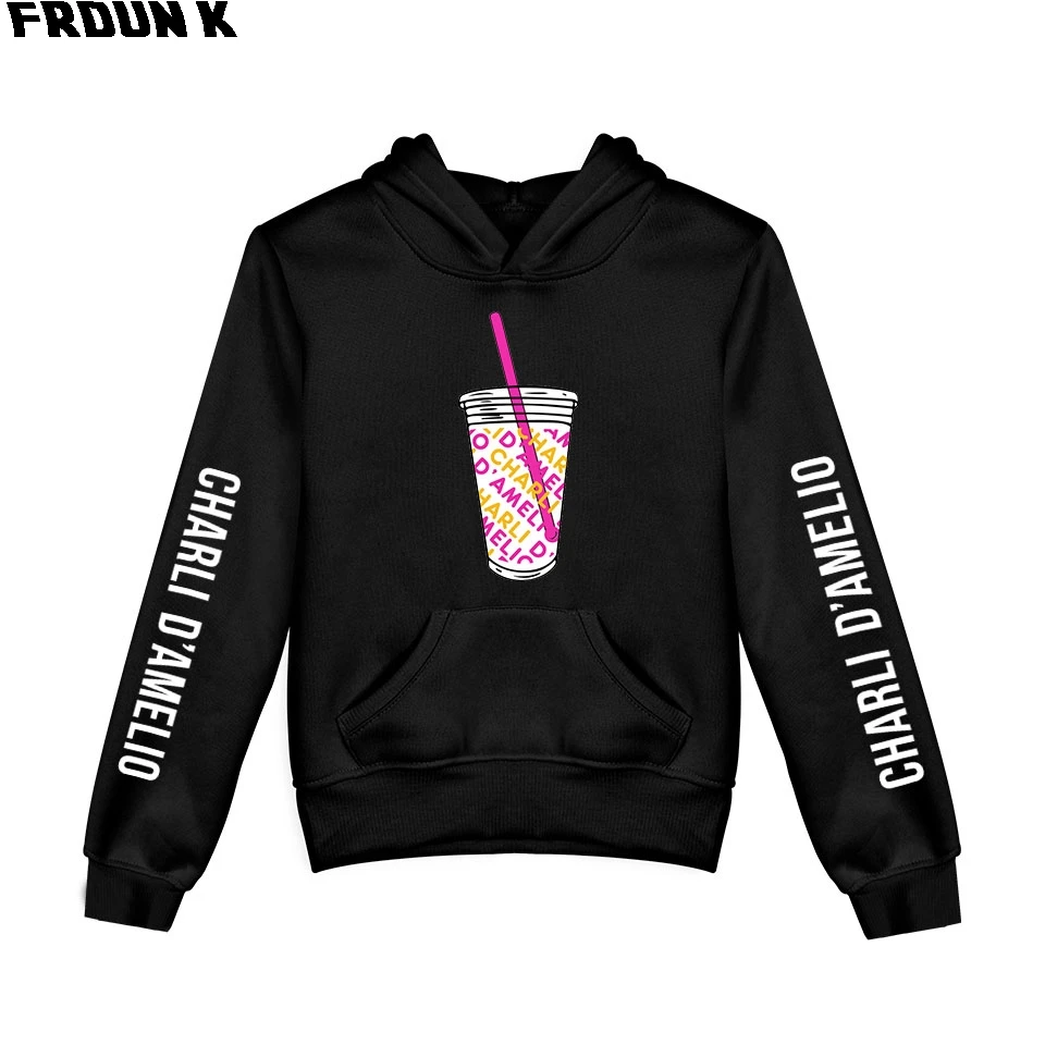 FRDUN TOMMY 2020 Hielo salpicadura de café con capucha camisetas de los niños Niño Niña Charli Damelio jerséis con capucha unisex Harajuku chándal