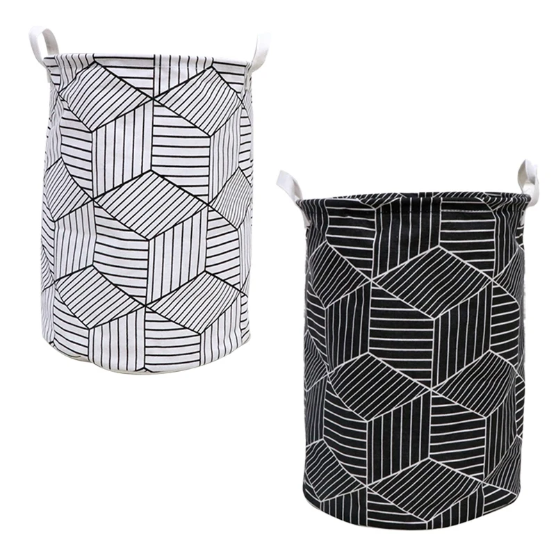 1Pc Cloth Art Folding Geometry Dirty Clothes Toys Storage Bucket Household Storage Basket Dirty Clothes Laundry Basket 35x40cm