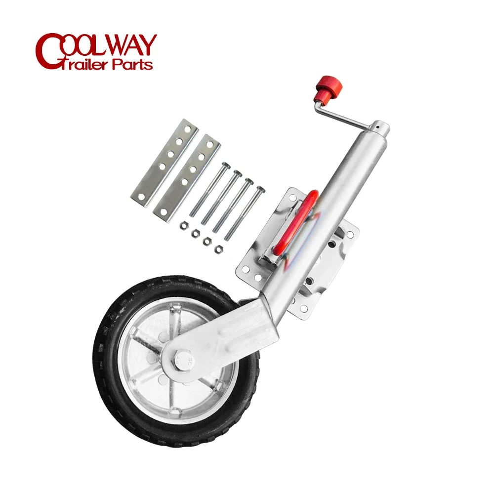 10 Inch Jockey Wheel Swing Up Solid Rubber Wheel Capacity 1000KG Caravan RV Boat Trailer Jack Parts Accessories