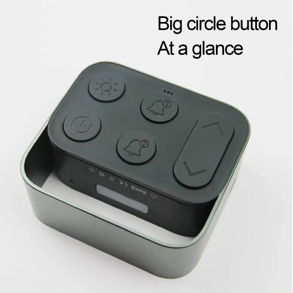 Alarm Clock FCL01 Mini Rechargeable Rectangle Large Screen LED Night Light Lamp