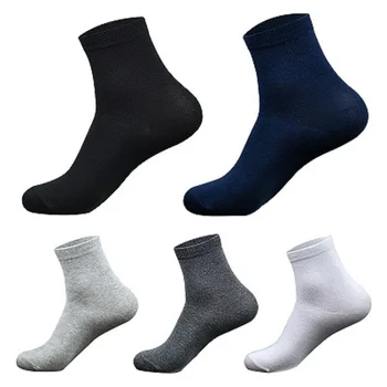 

5Pair Men's Cotton Socks Black White Gray Classical Businness Casual Socks Four Season Breathable Comfortable Socks Meias Sokken