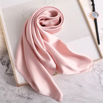 

silk scarf square women shawls and wraps fashion solider office small hair neck hijabs foulard 2019 summer luxury brand scarfs