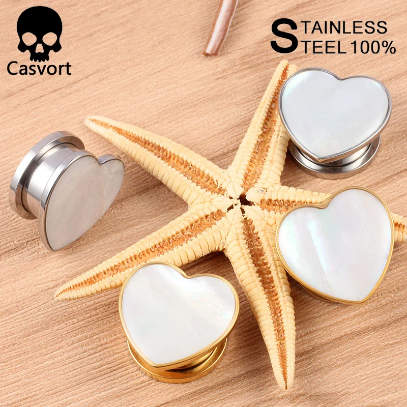 Casvort 2PCS new fashion ear plug tunnel body jewelry piercing ear gauges expander stretcher pair selling