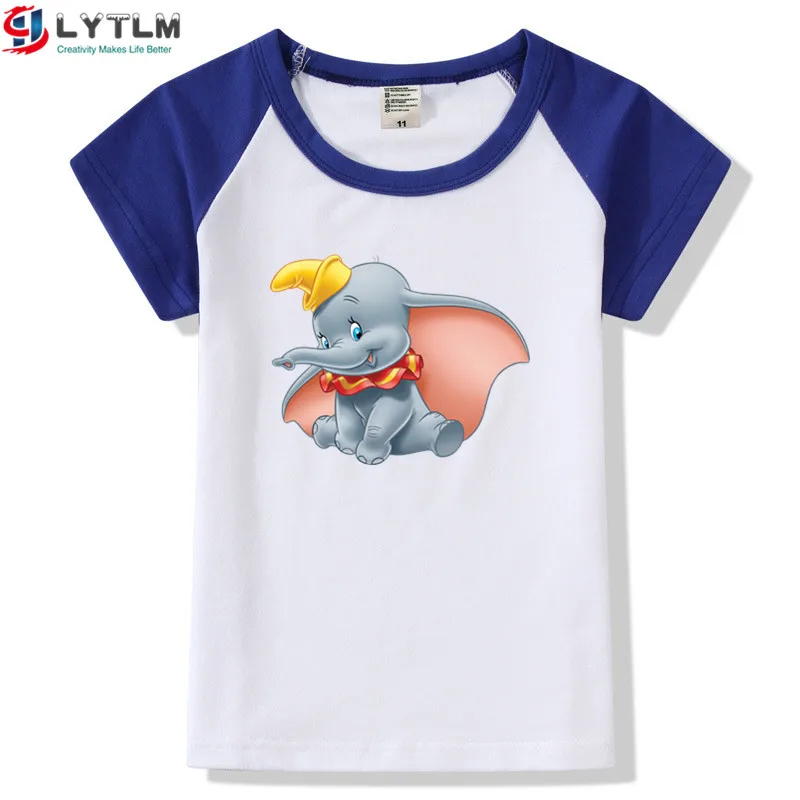 LYTLM/корейская модная одежда, рубашка детская футболка с героями мультфильмов футболка с животными Детские рубашки 14 лет, XXX Осенние Топы для маленьких девочек и мальчиков - Цвет: DX Raglan Blue