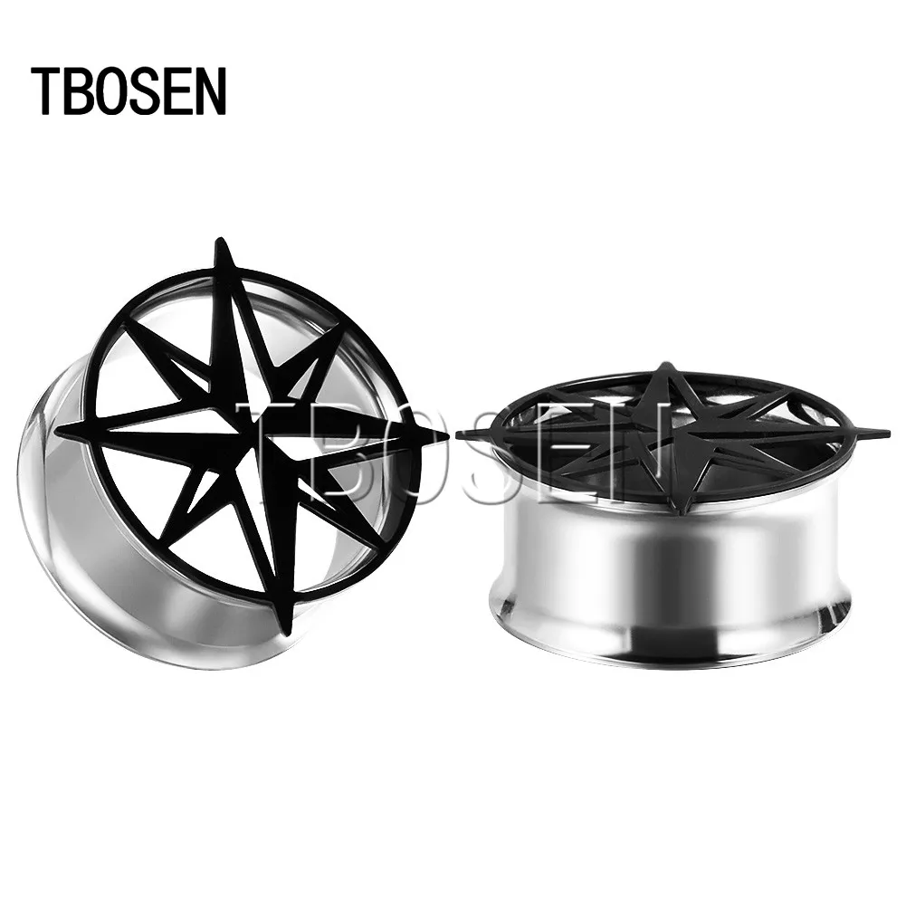 Style3 TBOSEN, логотип, беруши, черные тоннели, сережки, модные, подарок, нержавеющая сталь, ювелирные изделия для тела, унисекс - Окраска металла: Style3