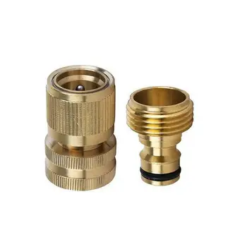 

Two Sizes Garden Hose Quick Connect Solid Brass Quick Hose Fitting Garden Connectors Hose Water Connector G8Y1