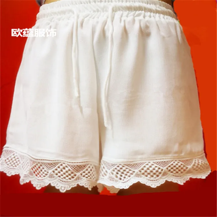 Свободные шорты Feminino женские шорты 6 цветов Spodenki Damskie летние бермуды Feminina Pantalones Cortos 5xl размера плюс кружевные белые