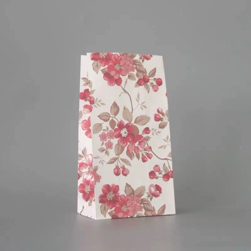 Red Flower LBSISI Life 10 шт. Рождественский бумажный пакет, Подарочный пакет для рождественской еды, печенья, закусок, вечерние пакеты с наклейками - Цвет: Red Flower