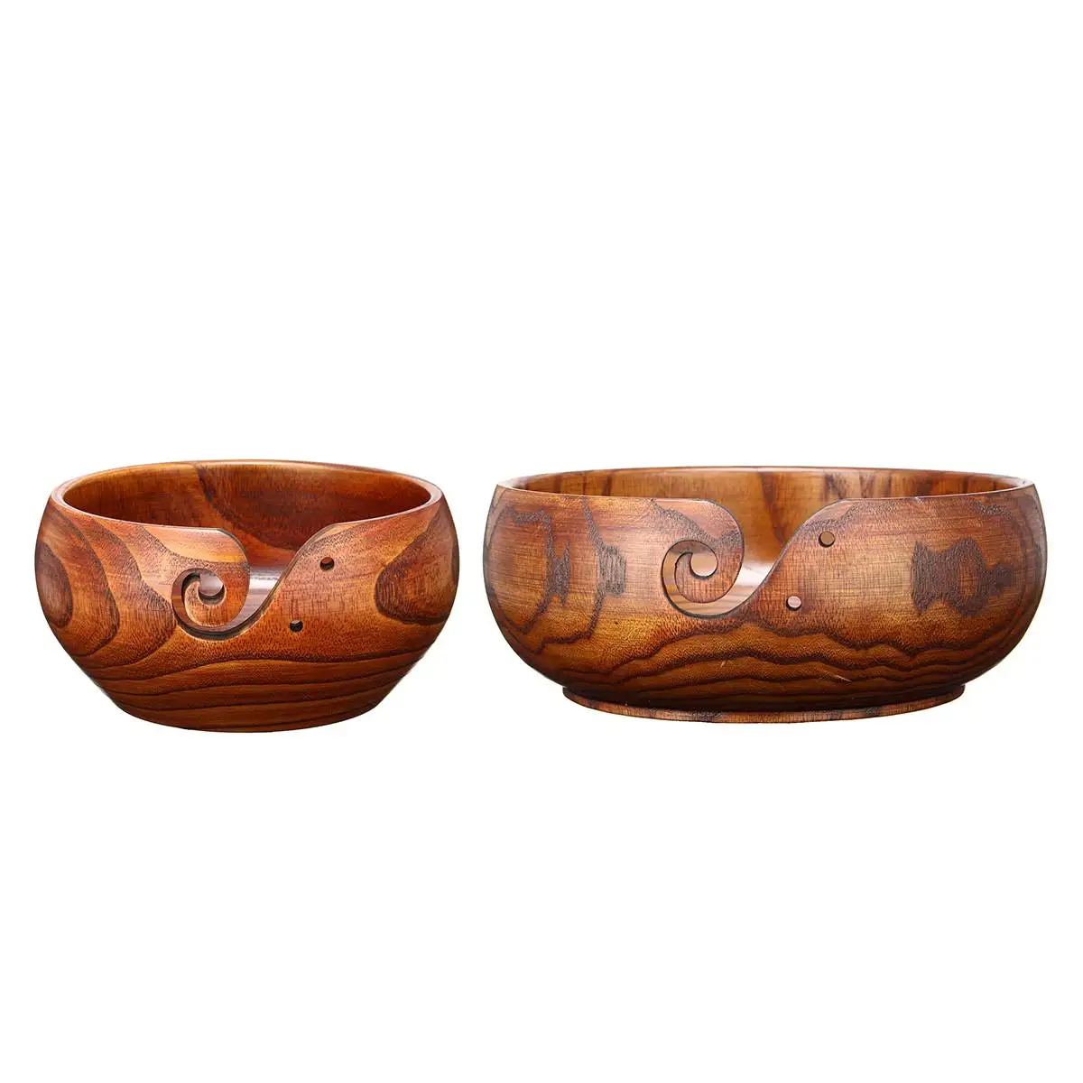 wood bowel 20/16 см природа деревянные пряжа чаша для Вязание пряжа нить Винтаж круглая коробка для хранения Контейнер для ювелирных изделий Нескользящие рукоделие - Цвет: wood bowel